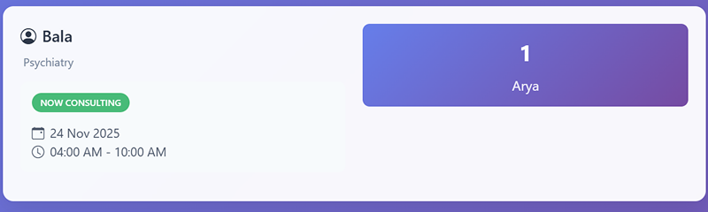 Hospital Token Display Board